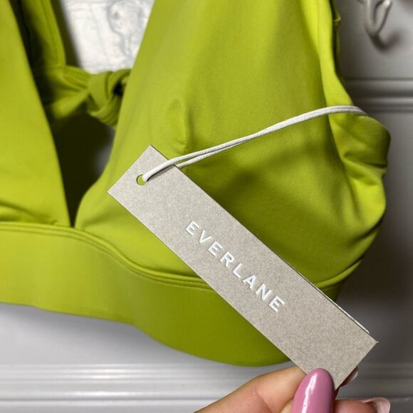 Everlane NEW The Triangle Tie-Back Bikini Top in Pepper Green Sz XL - Picture 8 of 14